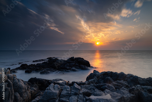 海岸の夕陽