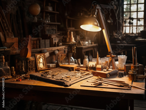 Craftsmanship workbench. master's desk