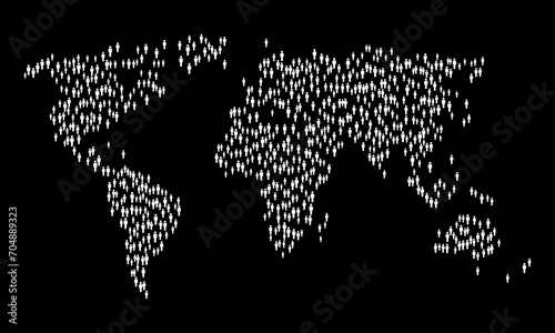 World map of people simple illustration