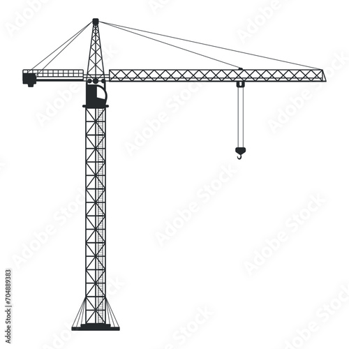 Tower crane icon. Build machine. Vector illustration. photo