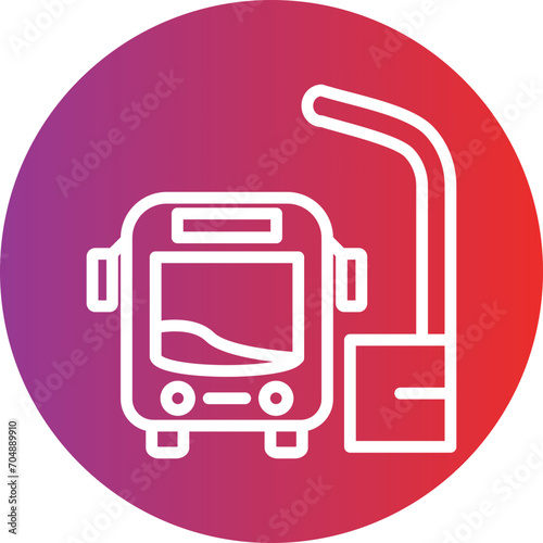 Bus station vector icon style