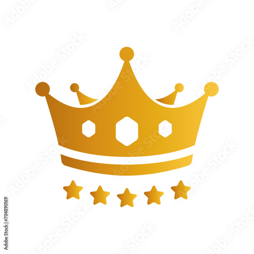 Loyalty customer crown five star gold sign vector design