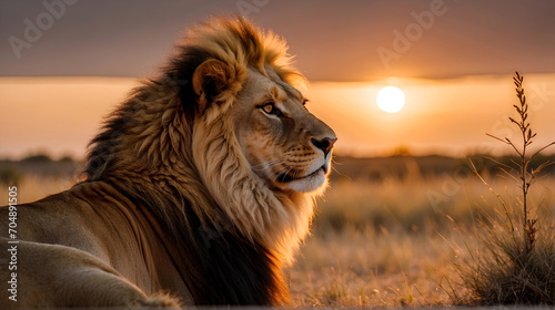 Majestic Lion Artwork, Powerful Lion Portrait, Regal King of the Jungle, Striking Lion Illustration, Bold Lion Mane	
