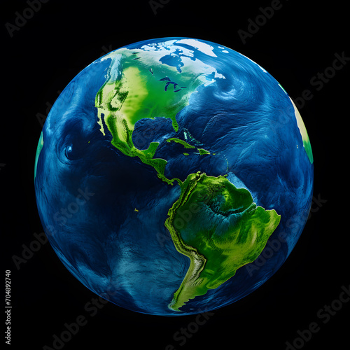 Earth planet illustration. isolated on black background