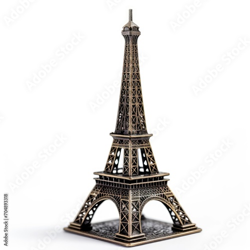 Eiffel Tower miniature replica, isolated on white background © shooreeq