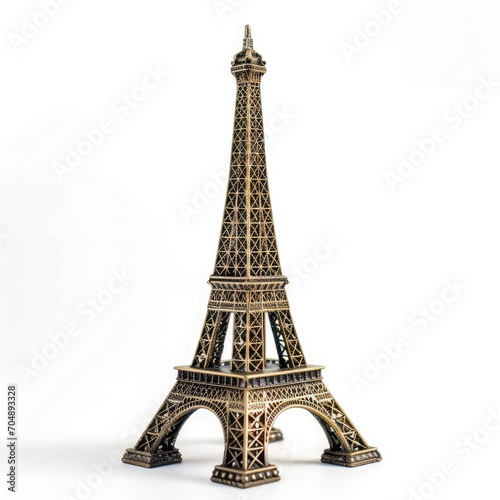 Eiffel Tower miniature replica  isolated on white background