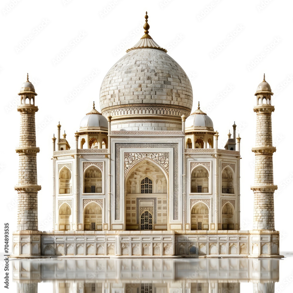The Taj Mahal miniature replica, isolated on white background