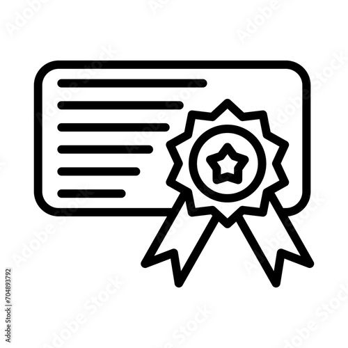 Certificate Line Icon