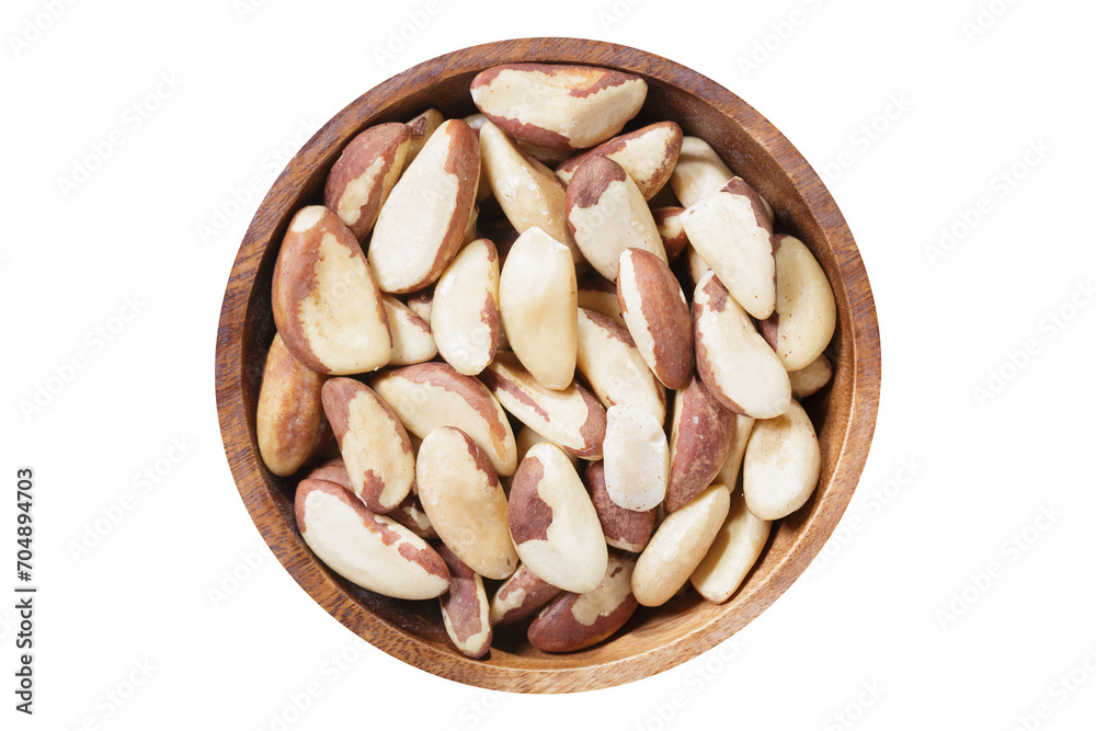 bowl of brazil nuts isolated on transparent background, top view bowl of brazil nuts isolated on transparent background, top view