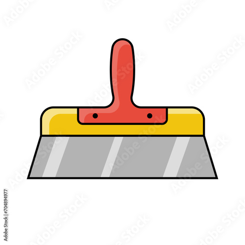 Construction spatula linear color icon. Isolated on white background. Cement trowel. Putty knife, tools for construction and repair. Home handyman equipment. Vector illustration flat design.