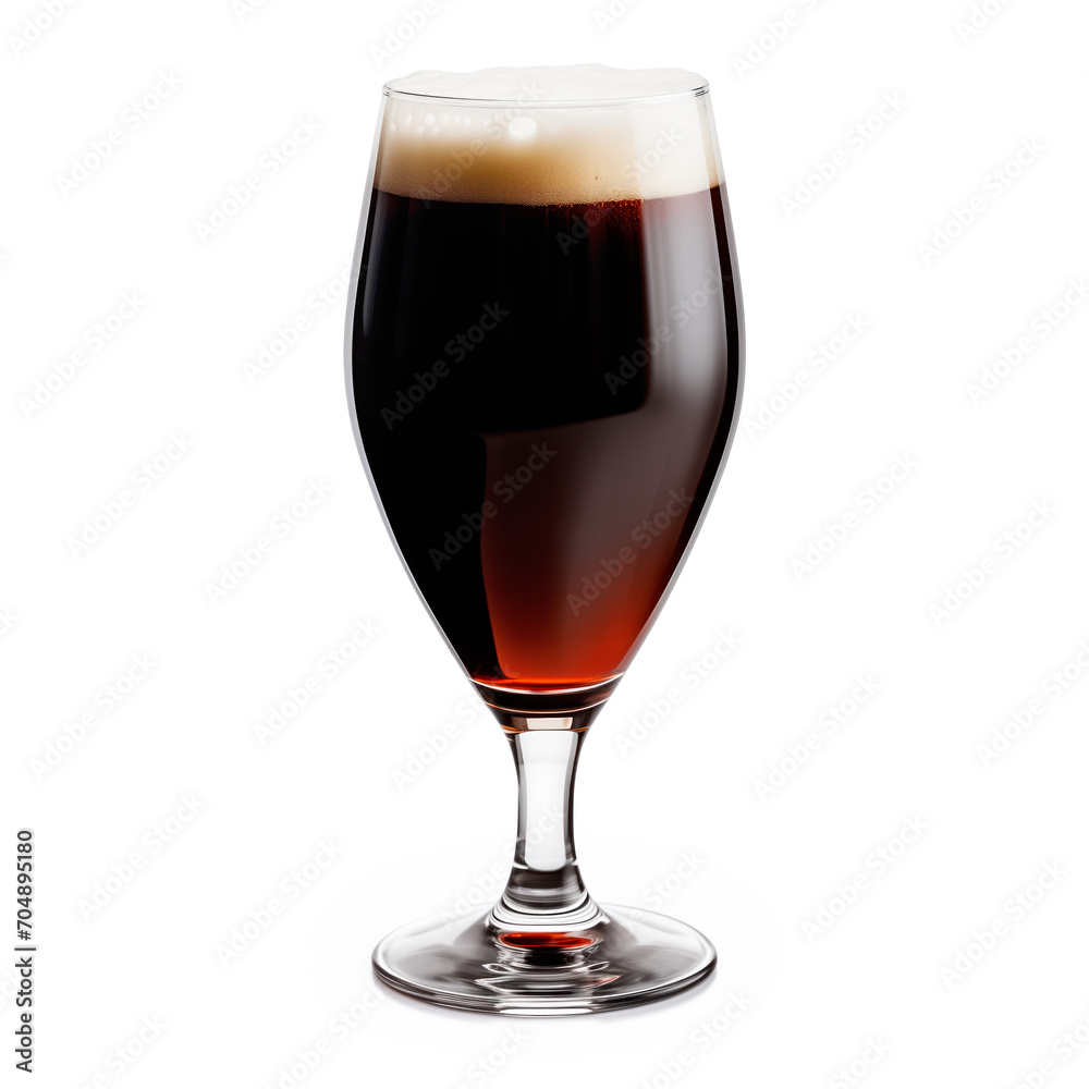 Dark Beer in a stout glass on a white background. Mugs with drink like Ipa, Pale Ale, Pilsner, Porter or Stout Dark Beer in a stout glass on a white background. Mugs with drink like Ipa, Pale Ale, Pilsner, Porter or Stout