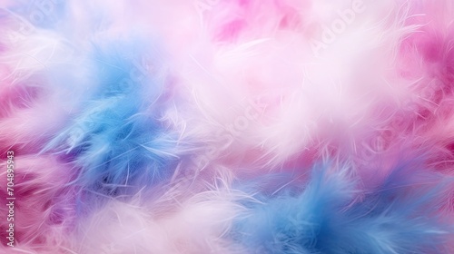 White blue and pink colored cotton thread confetti texture background