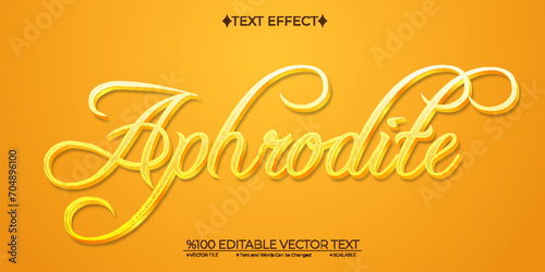 Gold Greek God Aphrodite Editable Vector 3D Text Effect