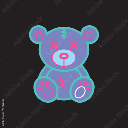 Vector bear with halloween theme