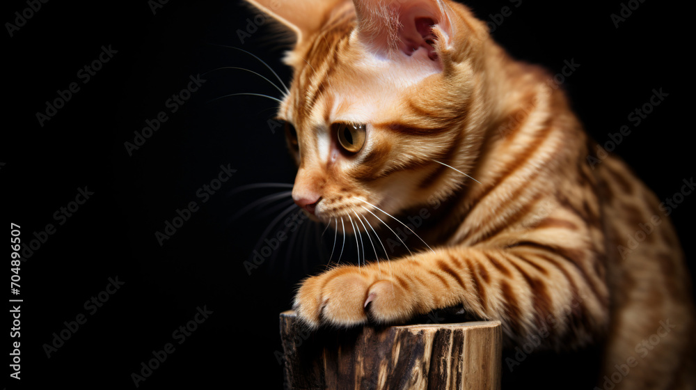 Red shorthair bengal cat