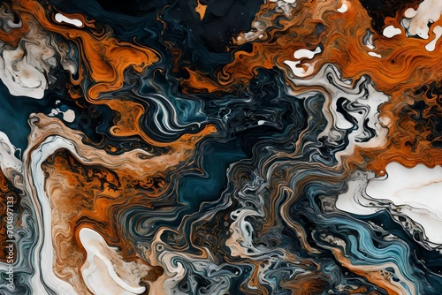 An HD image that reveals the intricate beauty of an original marble ink abstract art piece, showcasing its rich texture and colors.