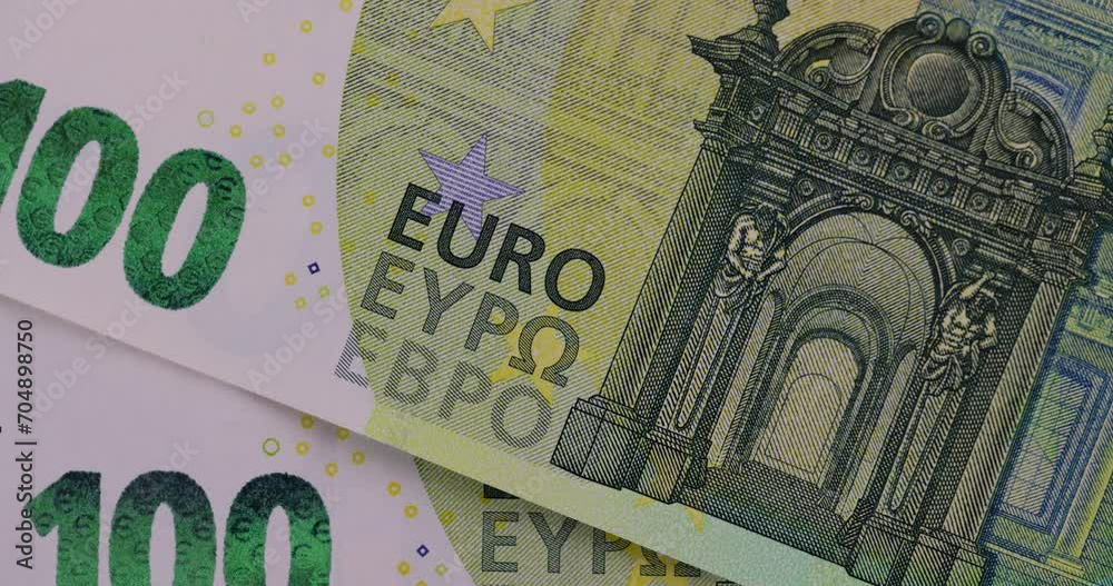 euro banknotes of the European Union close-up, European currency euro