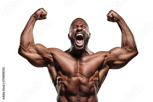 Muscular Male in a Power Stance Isolated photo
