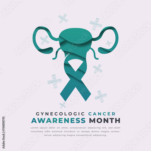 Gynecologic Cancer Awareness Month Paper cut style Vector Design Illustration for Background, Poster, Banner, Advertising, Greeting Card