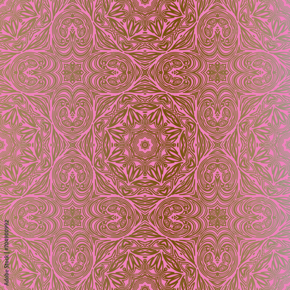 Seamless pattern with mandala ornament. Great for fabric and textile, wallpaper, packaging or any desired idea.