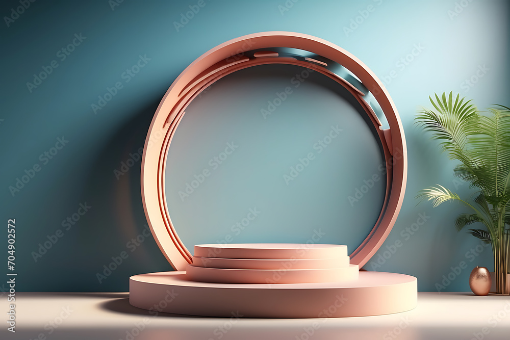 3D render of an innovative abstract podium design for product display 3D render of an innovative abstract podium design for product display