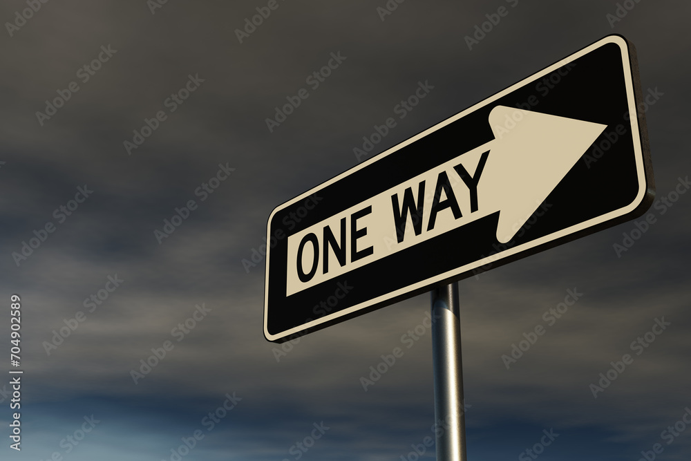 road sign: one way - 3D Illustration road sign: one way - 3D Illustration