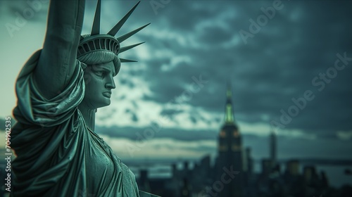 Statue of Liberty, USA. Generative AI