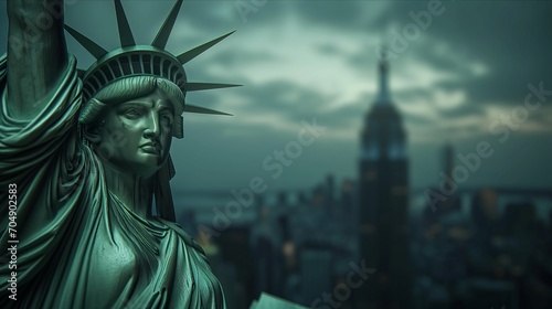Statue of Liberty, USA. Generative AI © Creation    Art