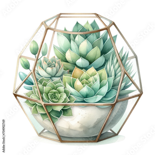 watercolor Succulent plant clipart and cactus collction.Perfect for your unique design,logo,patterns photo