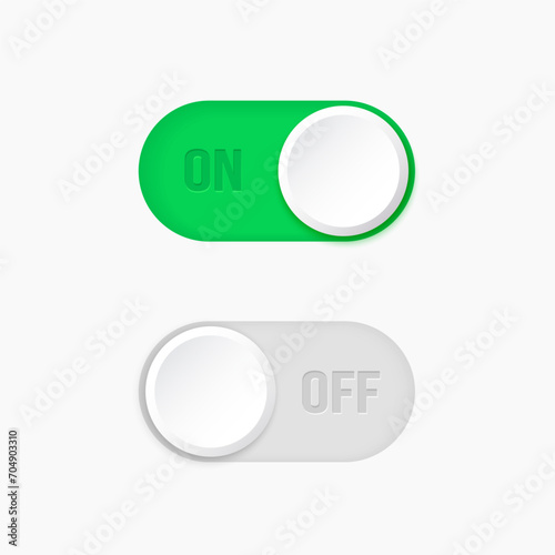Free Download On and Off toggle switch buttons. Open and close button icons. UI Switch buttons set. Vector illustration - GFXLoad