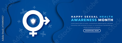 Happy Sexual Health Awareness Month Paper cut style Vector Design Illustration for Background, Poster, Banner, Advertising, Greeting Card