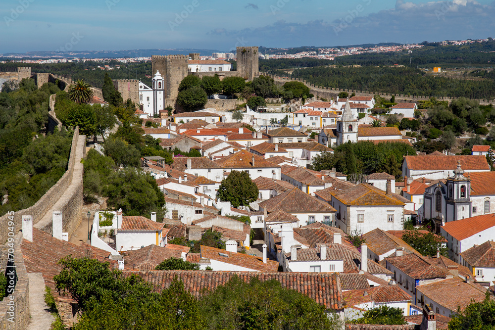 Cityscape of Obidos. The medieval town of Óbidos is one of the most picturesque and best-preserved fortified towns in Portugal.