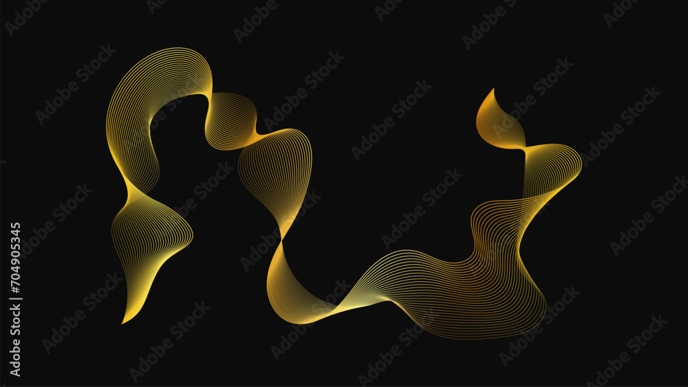 Abstract backdrop with luxury golden waves