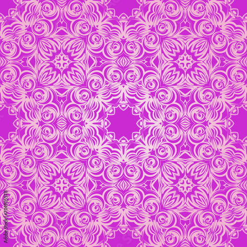 Seamless background pattern with floral mandala. vector.