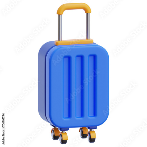 PNG 3D luggage icon isolated on a white background