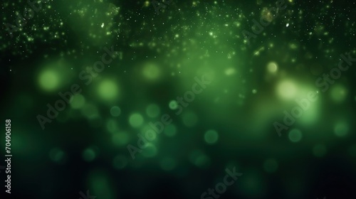 Abstract dark green bokeh Christmas background © tashechka
