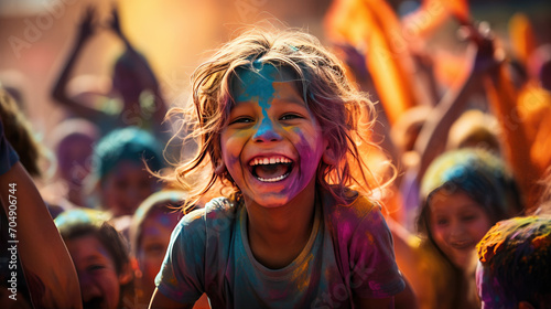 A child at the Holi Festival.