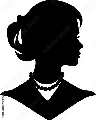 Woman beauty silhouette in black color. Vector template for laser cutting wall art.