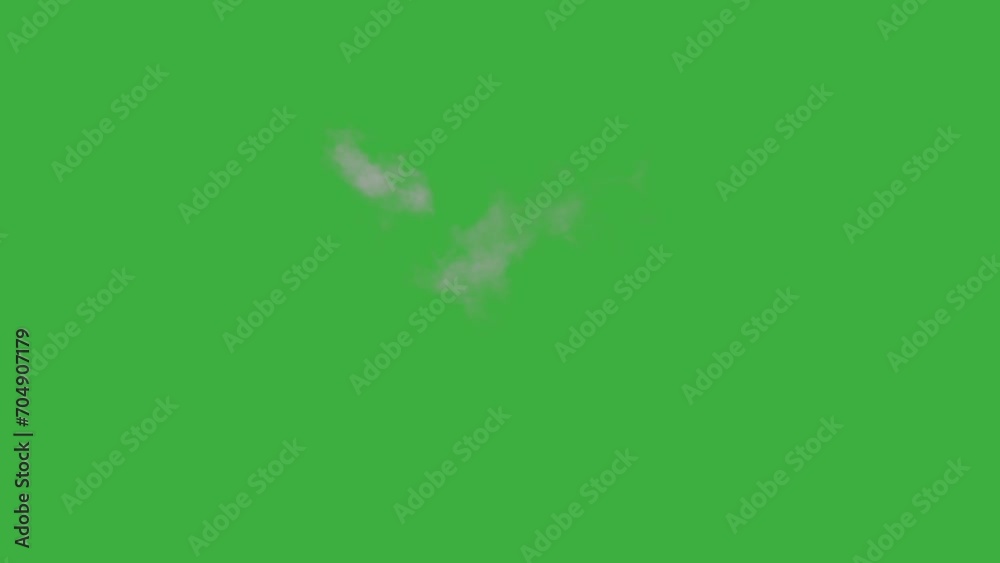 Animation video loop realistic smoke on green screen background