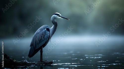 Great Blue Heron (Ardea herodias) standing in the water photo