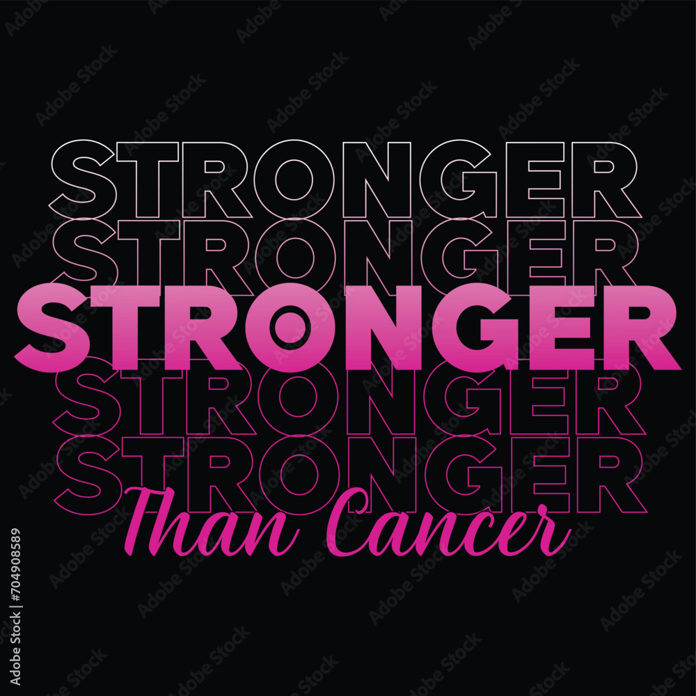 Stronger Than Cancer Quote Design, Ribbon For T-Shirt, Banner, Hoodie, Banner, Poster, Print On Demand