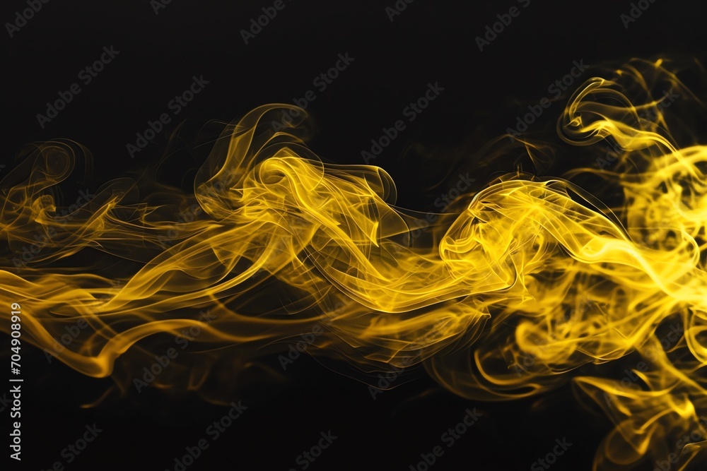 abstract yellow smoke on black background