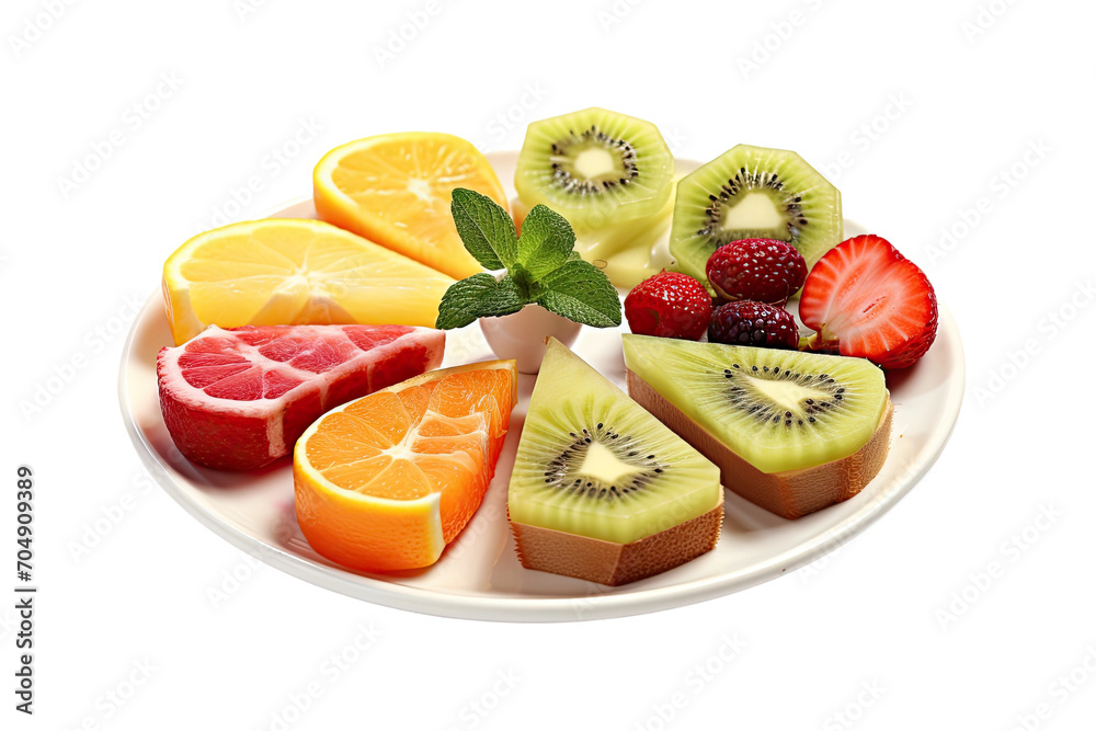 Exploring the Fruit Dessert Plate Isolated On Transparent Background