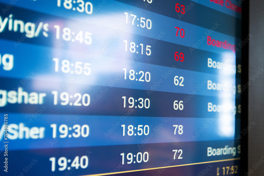 Close up of flight information board Close up of flight information board
