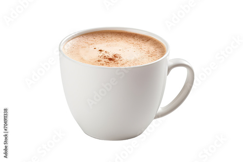 Sipping from a Latte Mug Isolated On Transparent Background
