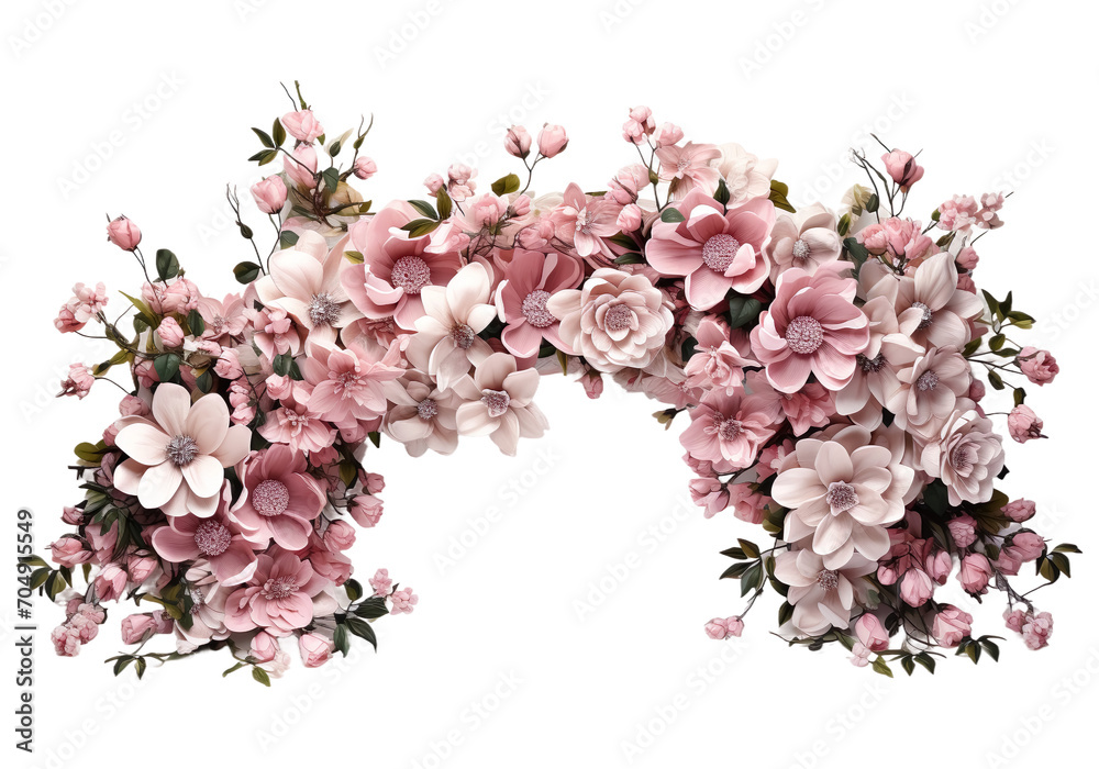 Obraz premium Wedding arch flowers arrangements, isolated on transparent or white background