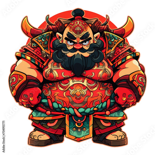 Strong Japanese warrior game character for your project