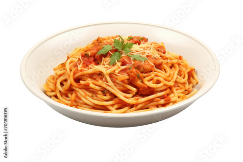 Rimmed Pasta Plate Isolated On Transparent Background