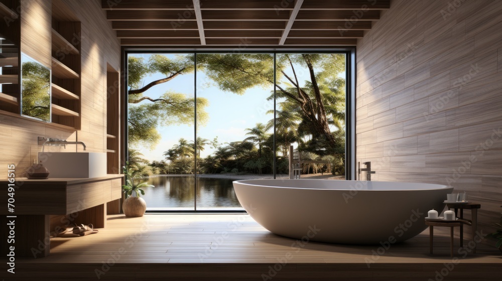 Mockup create spa inspired bathroom UHD wallpaper