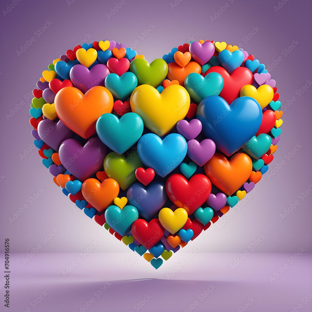 colorful heart shaped balloons